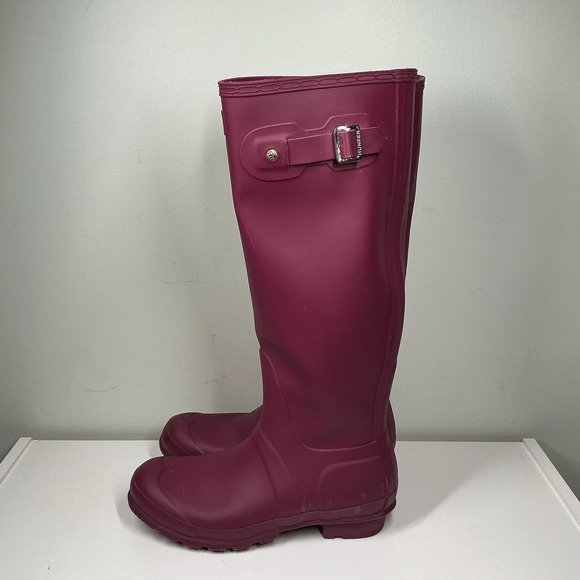 Hunter Shoes - Hunter Boots Women's Original Matta Tall Rain Boots - Violet Purple - Size 8